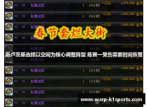 斯卢茨基选择以空间为核心调整阵型 陈晋一受伤需要时间恢复 斯卢茨基选择以空间为核心调整阵型 陈晋一受伤需要时间恢复